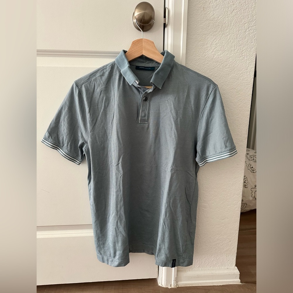 Perry Ellis Slate Blue Gray Polo Shirt